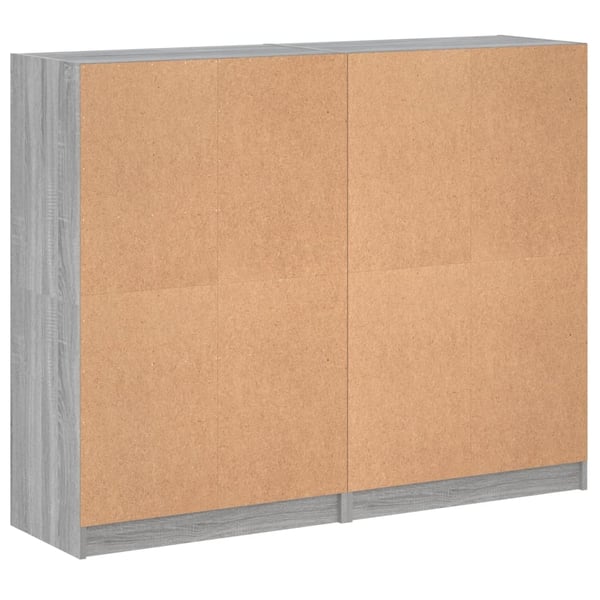 vidaXL bogreol med låger 136x37x109 cm konstrueret træ grå sonoma