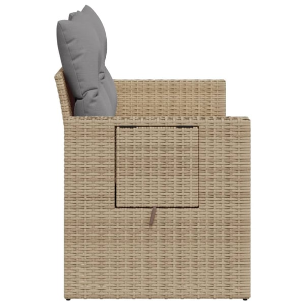 vidaXL 2-personers havesofa med hynder polyrattan beige