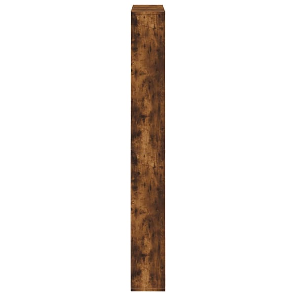 vidaXL Skoskap med speil 4 lag røkt eik 63x17x134 cm