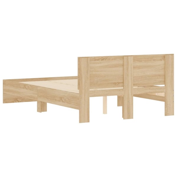 vidaXL Sengeramme med hodegavl sonoma eik 120x190 cm