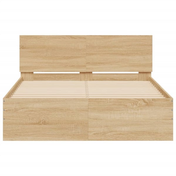 vidaXL Sengeramme med hodegavl sonoma eik 120x190 cm