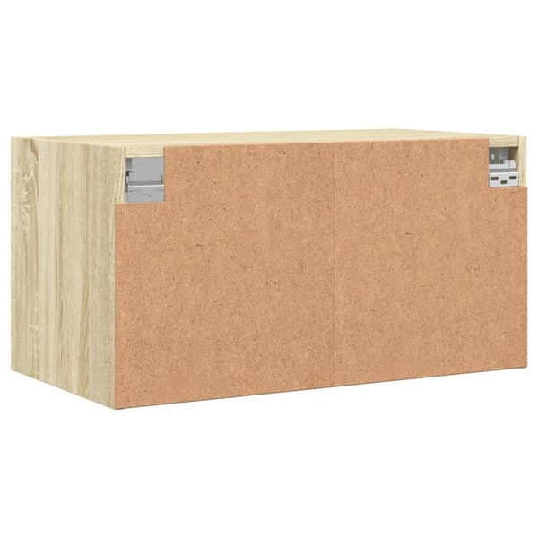 vidaXL Sideskap med glassdører sonoma eik 68,5x37x35 cm