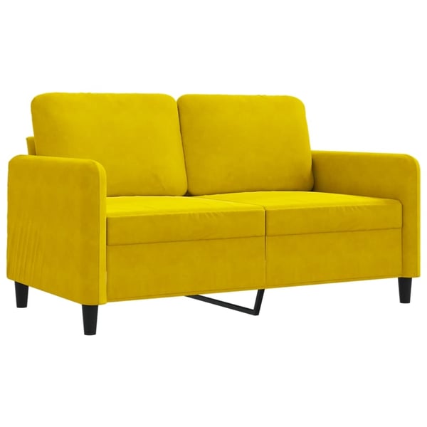 vidaXL 2-sitssoffa gul 120 cm sammet