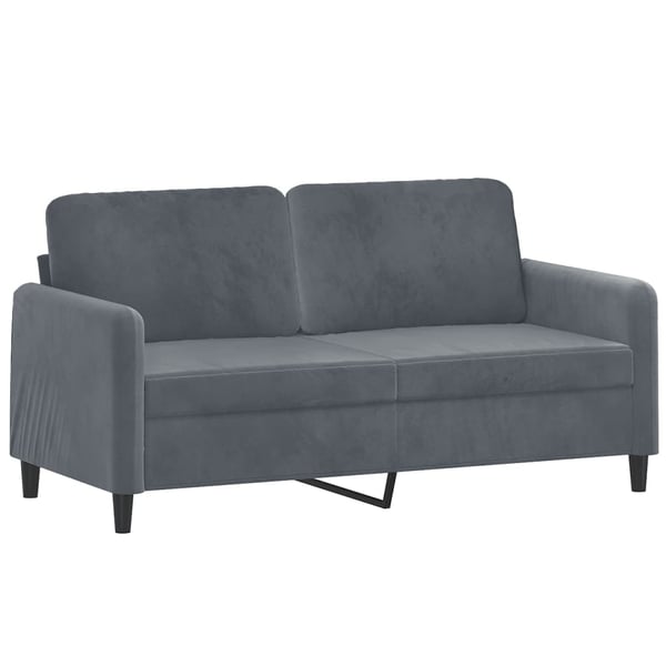 vidaXL sofasæt 3 dele med puder velour mørkegrå