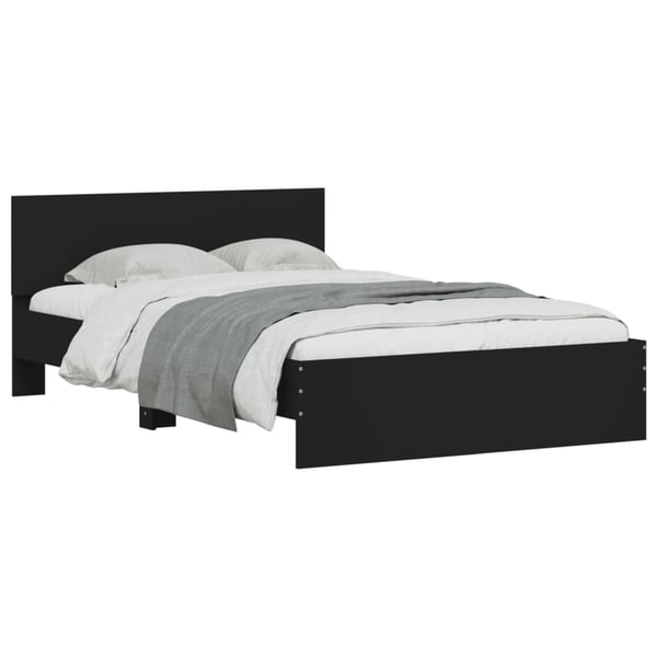 vidaXL Sengeramme med hodegavl svart 120x190 cm
