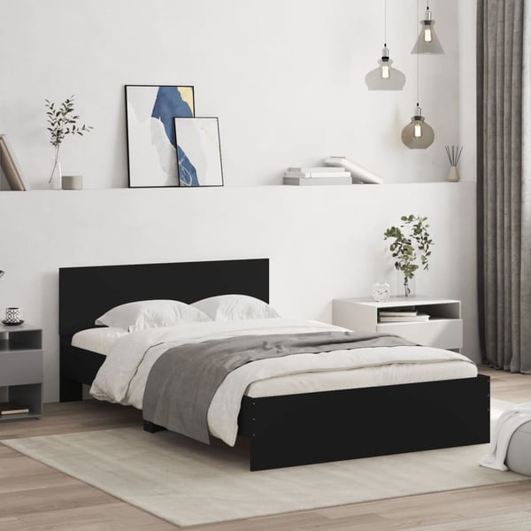 vidaXL Sengeramme med hodegavl svart 120x190 cm