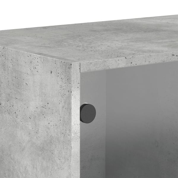 vidaXL Seinäkaappi lasiovilla betoninharmaa 68,5x37x35 cm