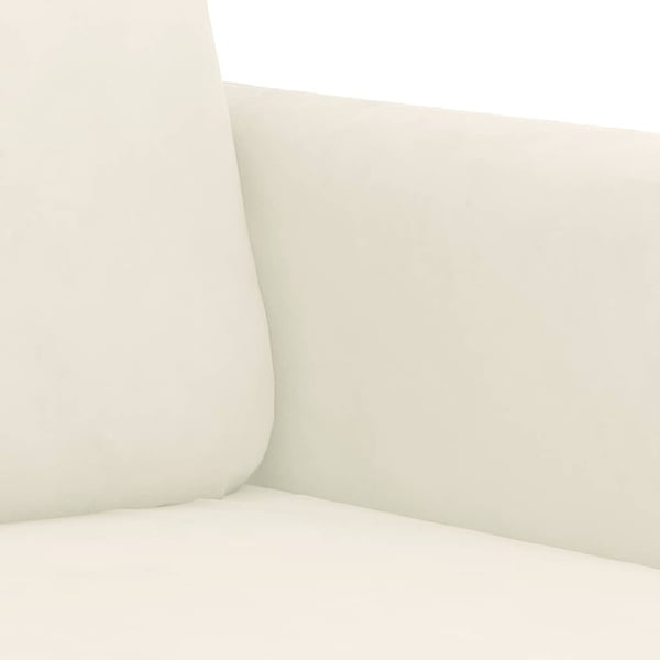 vidaXL Soffa 2-sits gräddvit 140 cm sammet