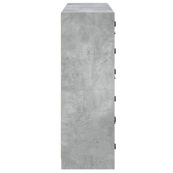 vidaXL bogreol med låger 136x37x109 cm konstrueret træ betongrå