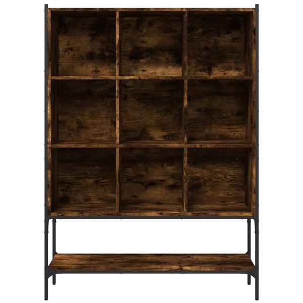 vidaXL bogreol 102x30x141,5 cm konstrueret træ røget egetræsfarve