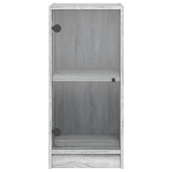 vidaXL skab med glaslåger 35x37x75,5 cm grå sonoma-eg