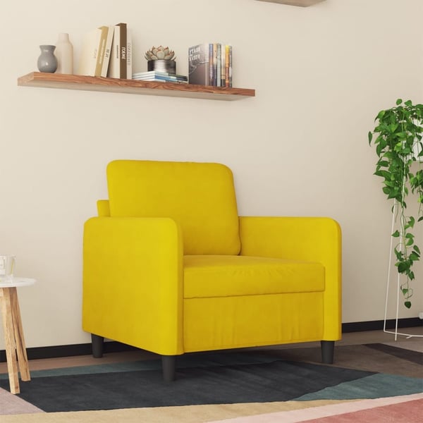vidaXL lænestol 60 cm velour gul