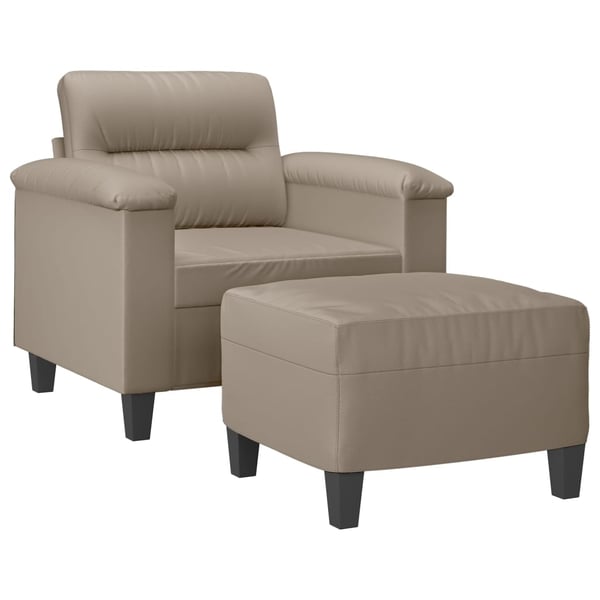 vidaXL sofastol med fodskammel 60 cm mikrofiberstof Gråbrun