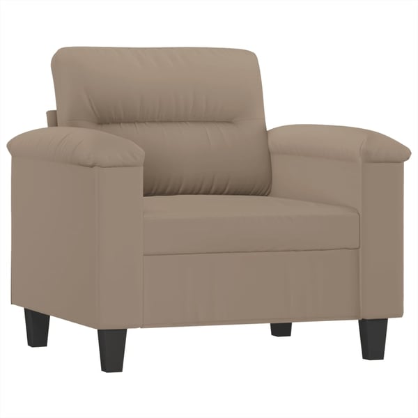 vidaXL sofastol med fodskammel 60 cm mikrofiberstof Gråbrun