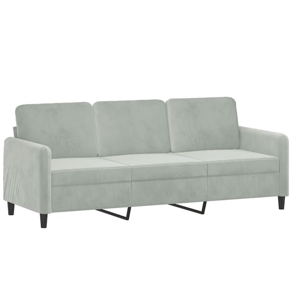 vidaXL sofasæt 3 dele velour lysegrå