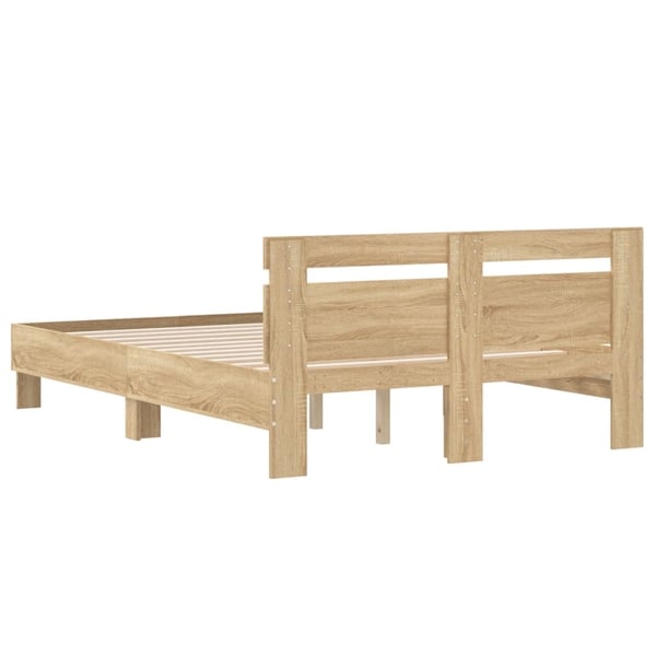 vidaXL Sengeramme med hodegavl sonoma eik 120x190 cm konstruert tre