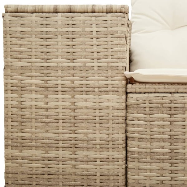 vidaXL 2-personers havesofa med hynder polyrattan beige