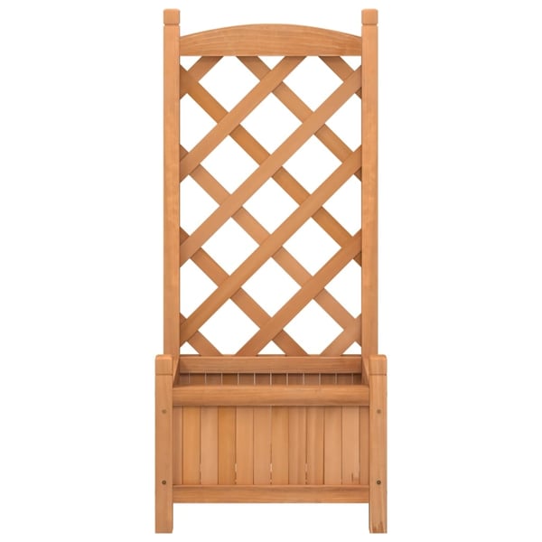 vidaXL Plantekasse med espalier brun heltre gran