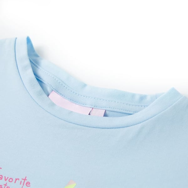vidaXL T-shirt til børn str. 128 lyseblå