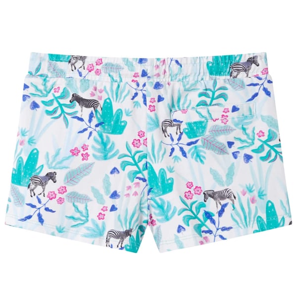 vidaXL Barneshorts med snor ecru og mørkemynte 140