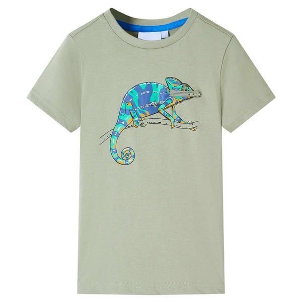 vidaXL Kortærmet T-shirt til børn str. 104 lys kakifarve