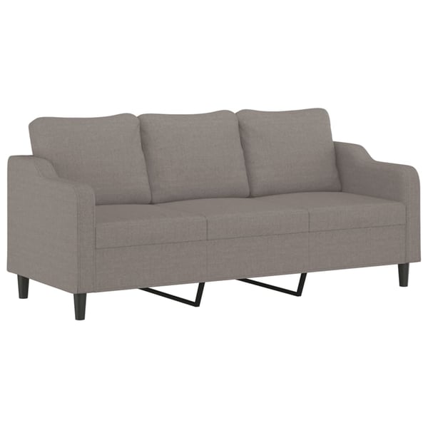 vidaXL sofasæt 3 dele med puder stof gråbrun