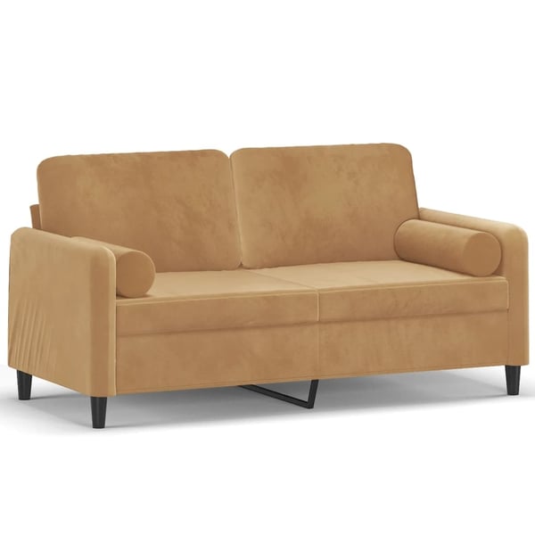vidaXL 2-personers sofa med pyntepuder 140 cm velour brun