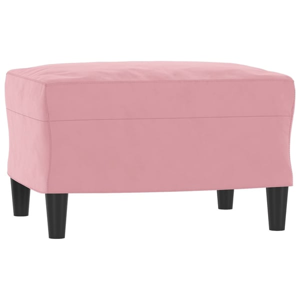 vidaXL Soffgrupp 3 delar rosa sammet