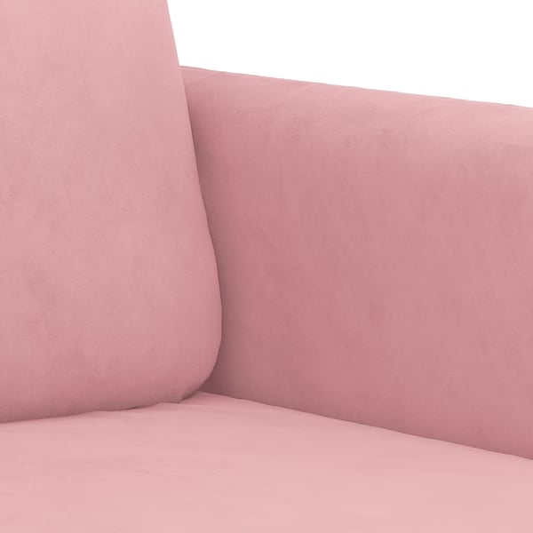 vidaXL Soffgrupp 3 delar rosa sammet