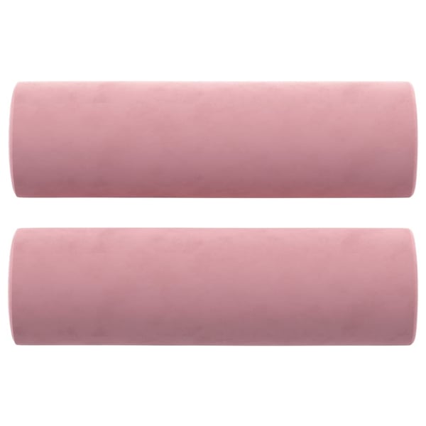 vidaXL 3-sitssoffa med prydnadskuddar rosa 180 cm sammet