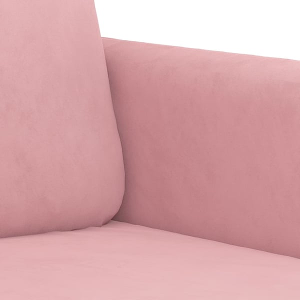 vidaXL Soffgrupp med kuddar 2 delar rosa sammet
