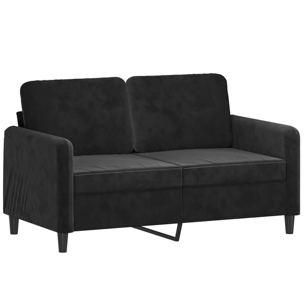 vidaXL sofasæt 2 dele med puder velour sort