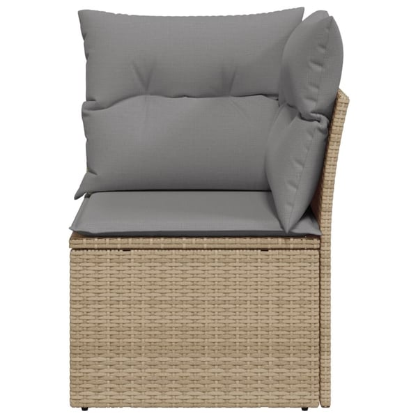 vidaXL hjørnemodul til havesofa med hynder polyrattan beige