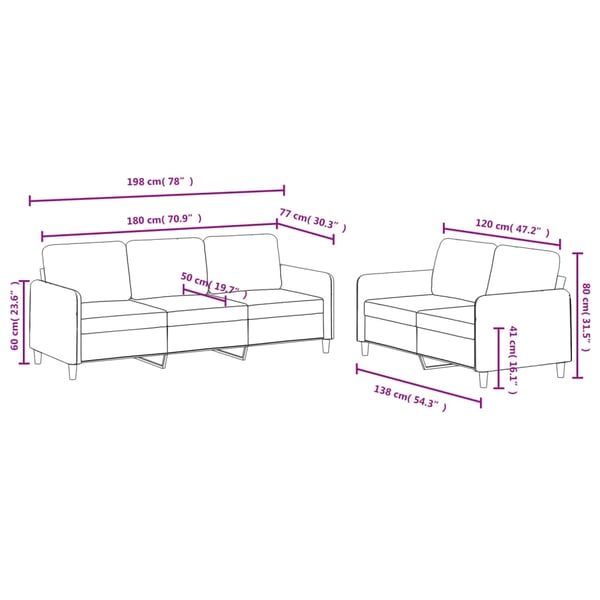 vidaXL sofasæt 2 dele velour lysegrå