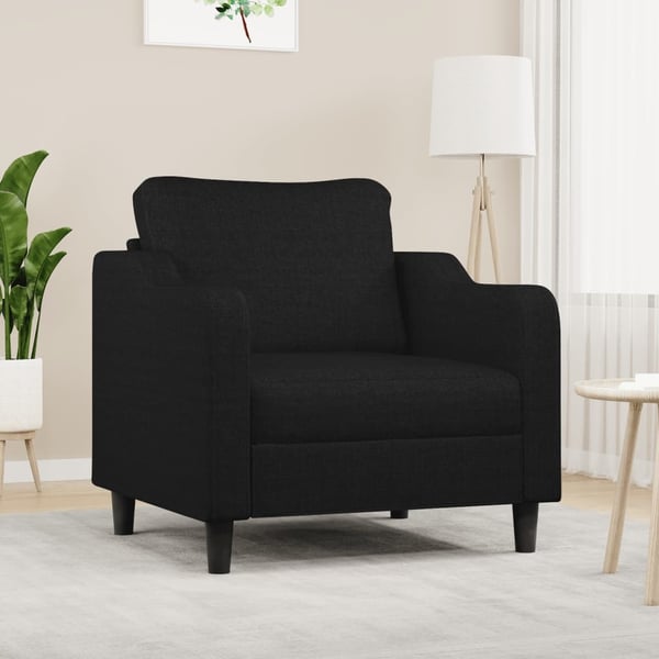 vidaXL lænestol 60 cm stof sort