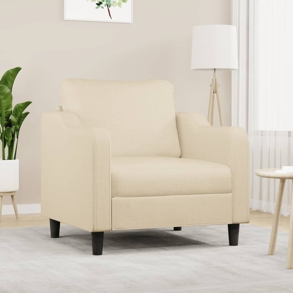 vidaXL lænestol 60 cm stof cremefarvet