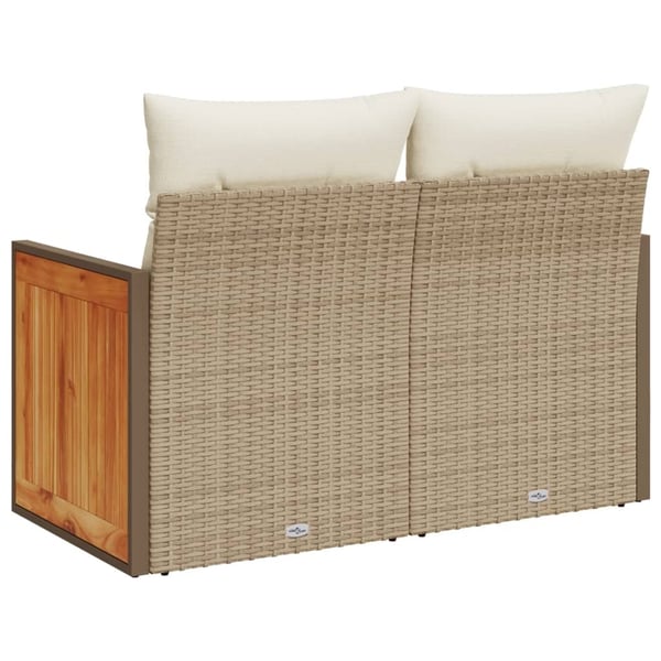 vidaXL 2-personers havesofa med hynder polyrattan beige