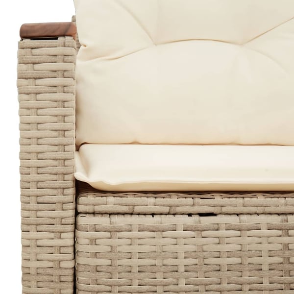 vidaXL 2-personers havesofa med hynder polyrattan beige