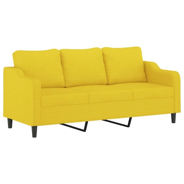 vidaXL 3-sitssoffa ljusgul 180 cm tyg