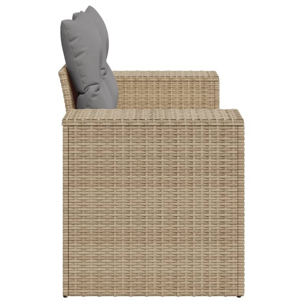 vidaXL 2-personers havesofa med hynder polyrattan beige