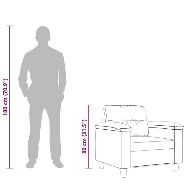 vidaXL lænestol 60 cm mikrofiberstof sort