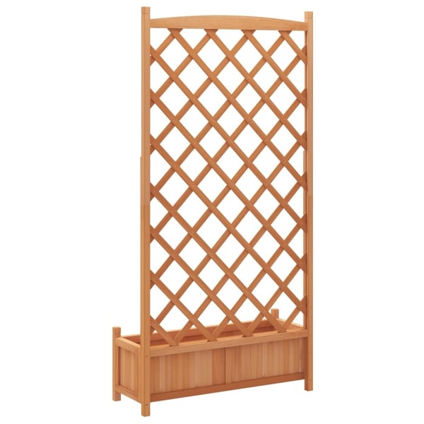 vidaXL Plantekasse med espalier brun heltre gran