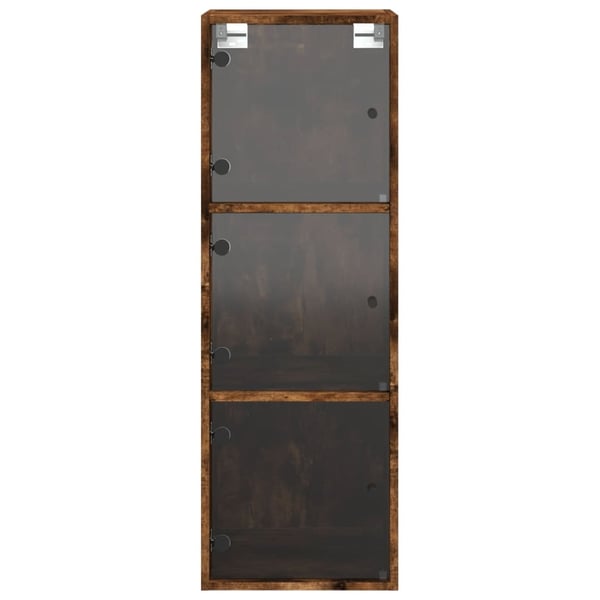 vidaXL skab med glaslåger 35x37x100 cm røget egetræsfarve