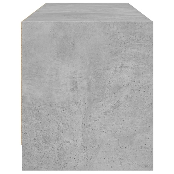 vidaXL Sideskap med glassdører betonggrå 102x37x42 cm