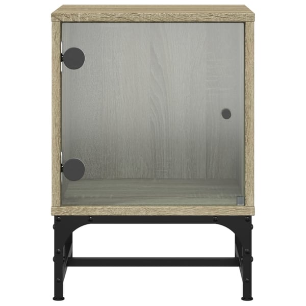 vidaXL Nattbord med glassdører 2 stk sonoma eik 35x37x50 cm