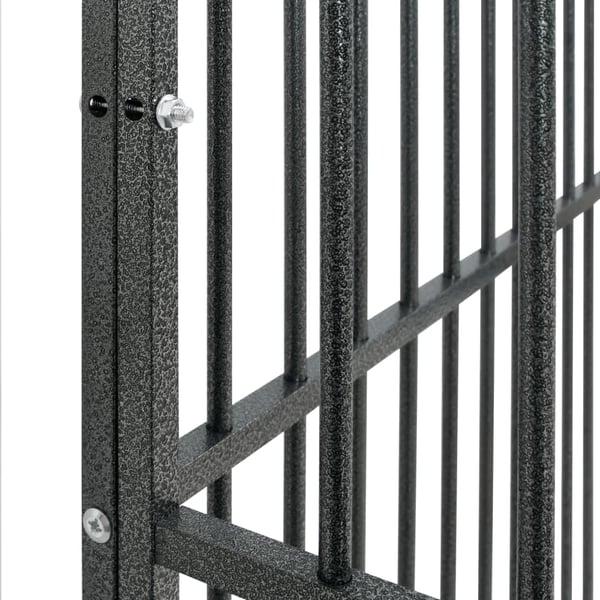 vidaXL hundegård 4 paneler galvaniseret stål sort