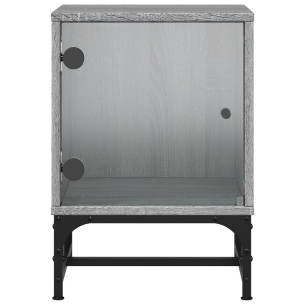 vidaXL Nattbord med glassdører 2 stk grå sonoma 35x37x50 cm