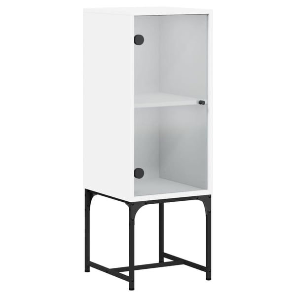 vidaXL skab med glaslåge 35x37x100 cm hvid
