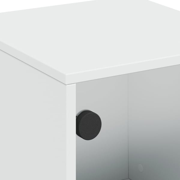 vidaXL sengebord med glaslåger 35x37x50 cm hvid