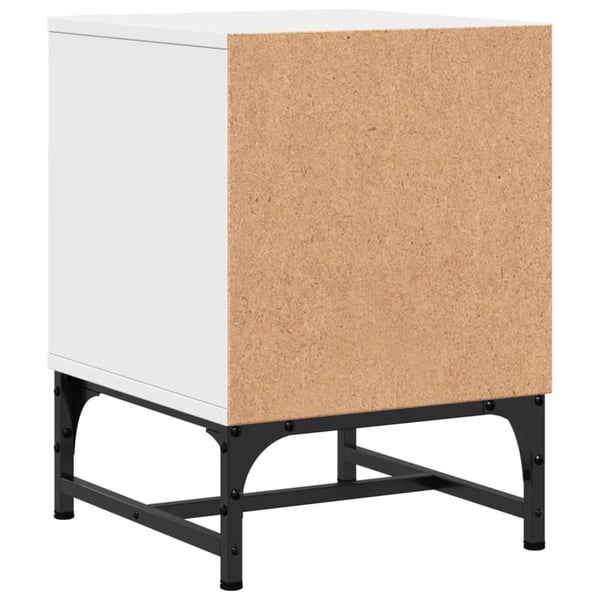 vidaXL sengebord med glaslåger 35x37x50 cm hvid
